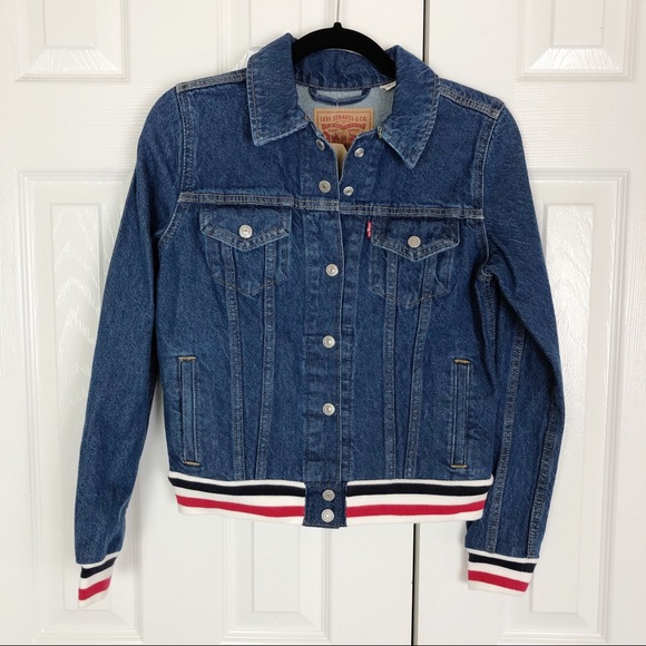 New Levi’s Ribbed Trim Trucker Denim Jacket - Picture 5 of 14